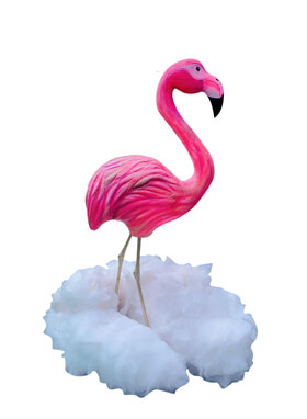 фото декоративного розового фламинго в стиле Алиса в Москве напрокат